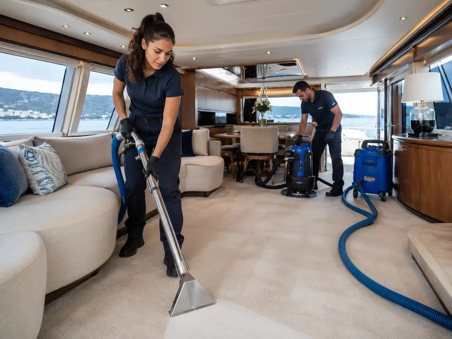Yacht carpet cleaning in Sardinia